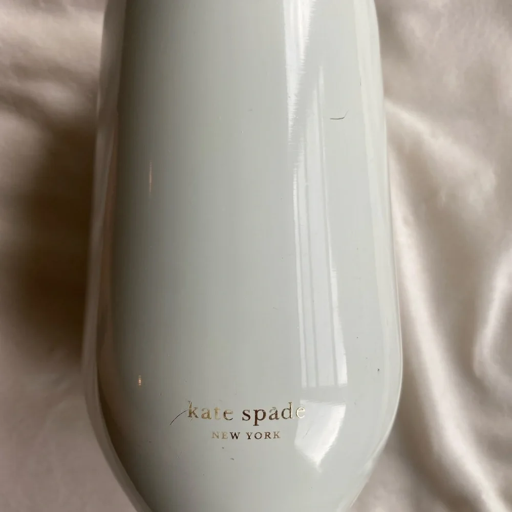 Kate Spade Insulated Tumbler Mug White Cheers Cup with Lid 12 oz